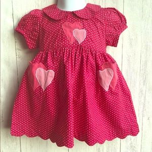 ❤️April Cornell Red & Pink Polka Dot Heart Dress.
